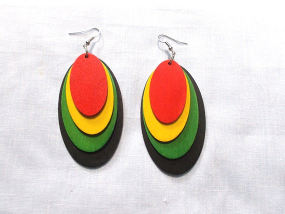 Red black 2024 green earrings