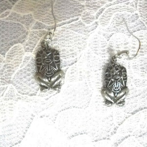 Caribbean Caguana Atabey Taino Goddess Symbol Islander Taino Tribal Style Cast Pewter Fashion Earrings