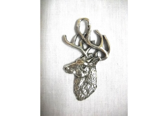 Deer Trophy 8 Point Buck Sterling Silver Charm - Made in the USA Deer Trophy 8 Point Buck Sterling Silver Charm - Made in the USA