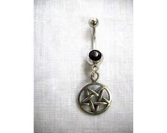 Bohemia Pentagram Belly Piercing Jewelry Long Tassel Navel Ring for Gold,Silver 