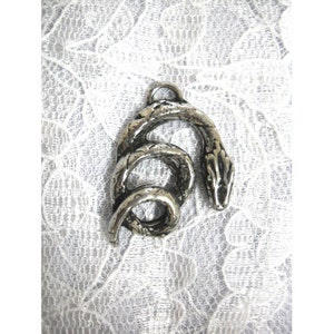 Coiled Jungle SNAKE Boa Constrictor Serpent Snakes Python REPTILE Hand Cast Pewter Pendant on Adjustable Cord Necklace Metal Jewelry