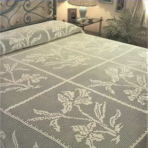 PDF Crochet bedspread pattern  - bedcover - Crochet blanket - Home decor - vintage  crochet