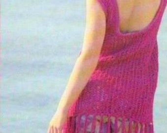 PDF crocheting vintage pattern  - Woman Top - Summer woman sweater -