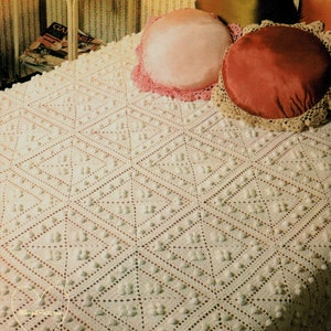 PDF Crochet bedspread pattern  - bedcover - Crochet blanket - Home decor - vintage  crochet