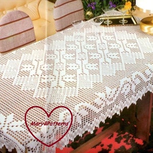 PDF Crochet pattern table cover -Crochet doily - Home decor - vintage  crochet