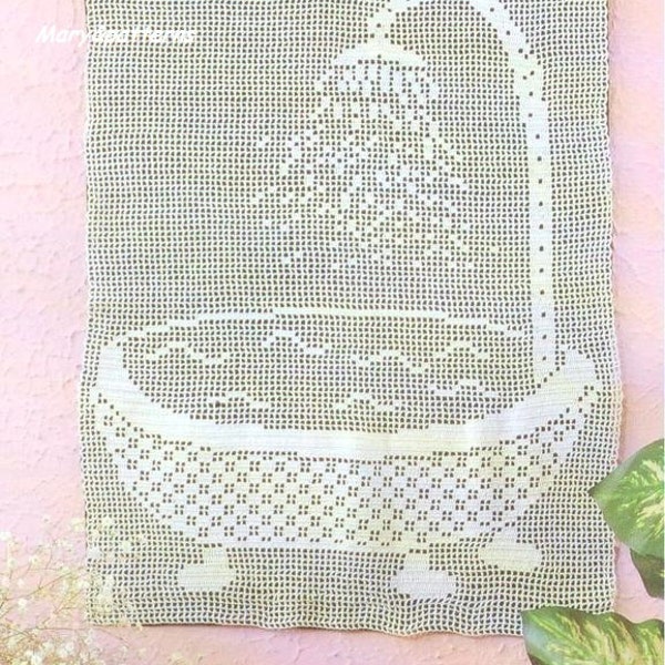 PDF Crochet pattern curtains-tend  -  Crochet panel - Home decor - vintage  crochet