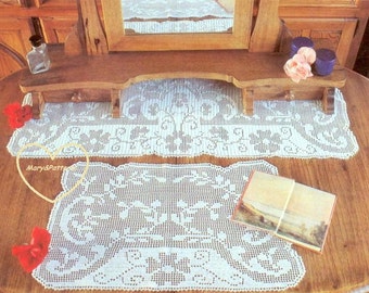 PDF Crochet pattern table runner -Crochet doily set - Home decor - vintage  crochet