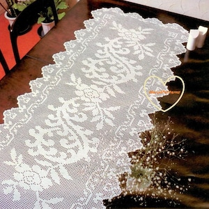 PDF Crochet pattern table runner -Crochet doily - Home decor - vintage  crochet