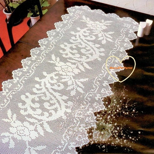 Flower Table Runner Crochet PATTERN Etsy