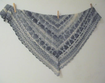 PDF Crocheting  pattern  - Crocheting shawl - grey gradient shawl  - scarf - cowl