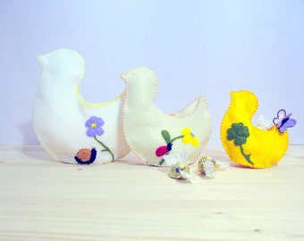 Pdf Easter ducks  pattern -  Spring ducks -  rag duck - felt puppets -Easter decor - Home decor
