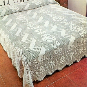 PDF Crochet bedspread pattern  - bedcover - Crochet blanket - Home decor - vintage  crochet