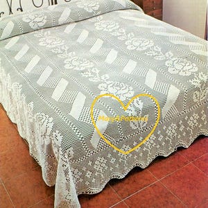 PDF Crochet bedspread pattern  - bedcover - Crochet blanket - Home decor - vintage  crochet