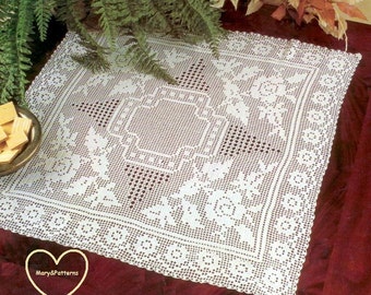 PDF Crochet pattern table cover -Crochet doily - Home decor - vintage  crochet