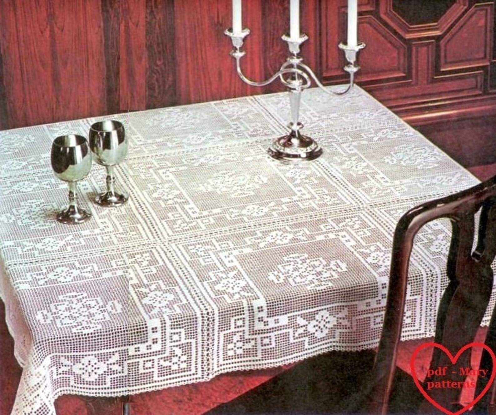 PDF Crochet Pattern Table Cover crochet Doily Home Decor Etsy