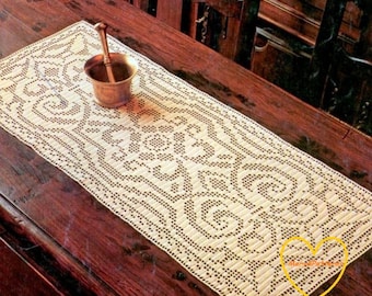 PDF Crochet pattern table runner -Crochet doily - Home decor - vintage  crochet