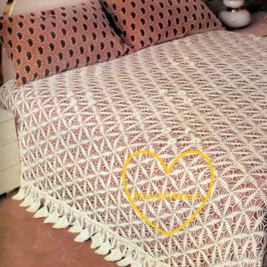 PDF Crochet bedspread pattern  - bedcover - Crochet blanket - Home decor - vintage  crochet