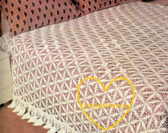 PDF Crochet bedspread pattern  - bedcover - Crochet blanket - Home decor - vintage  crochet
