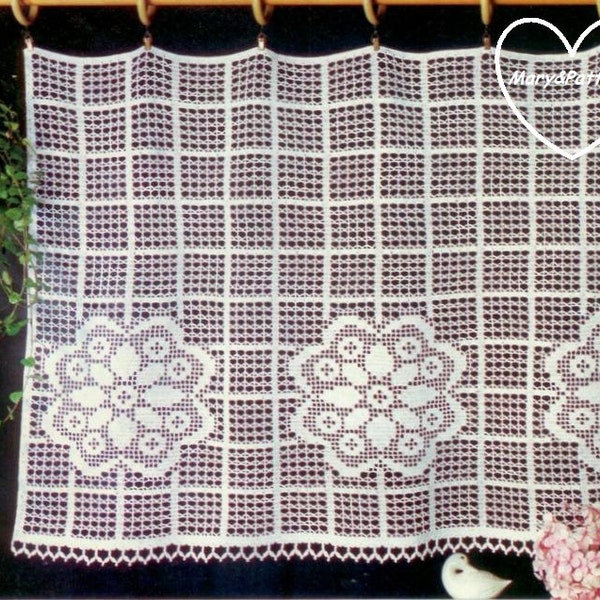 PDF Crochet pattern curtains-tend - Crochet tend- Home decor - vintage  crochet