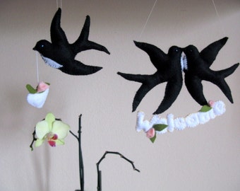 Spring Swallows patterns - Easter birds - rag birds - felt puppets - Easter decor - Home decor