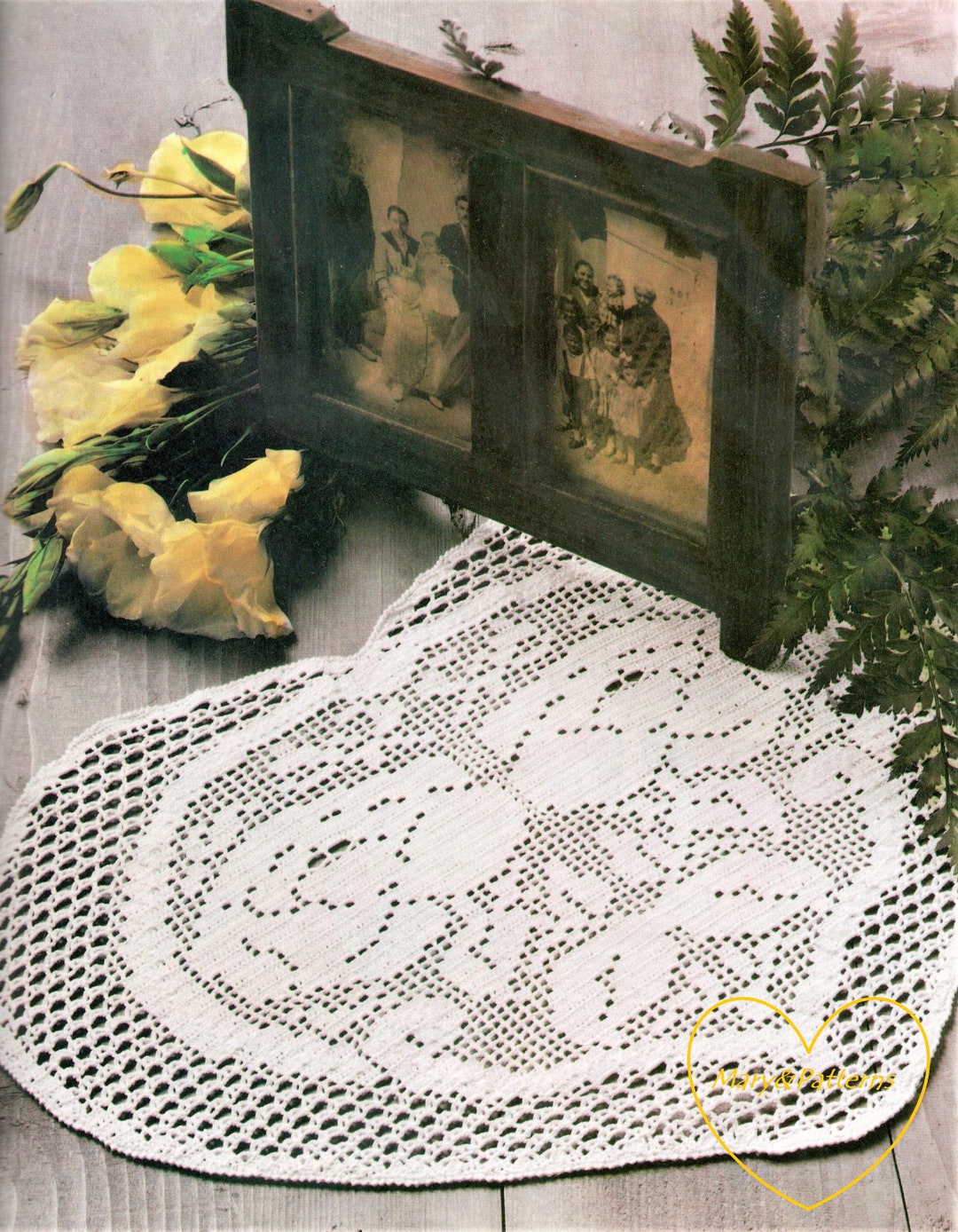 PDF Crochet Pattern Table Cover crochet Doily Home Decor Vintage