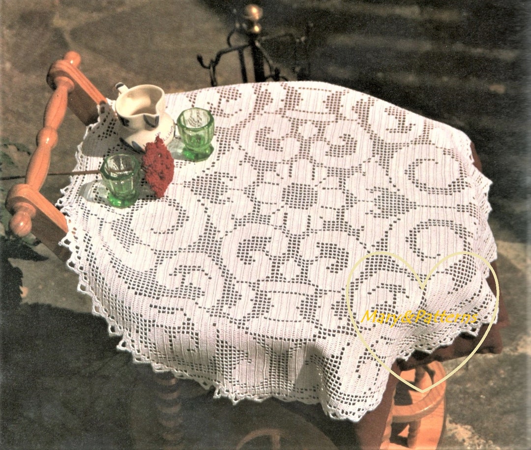 PDF Crochet Pattern Table Cover crochet Doily Home Decor Etsy