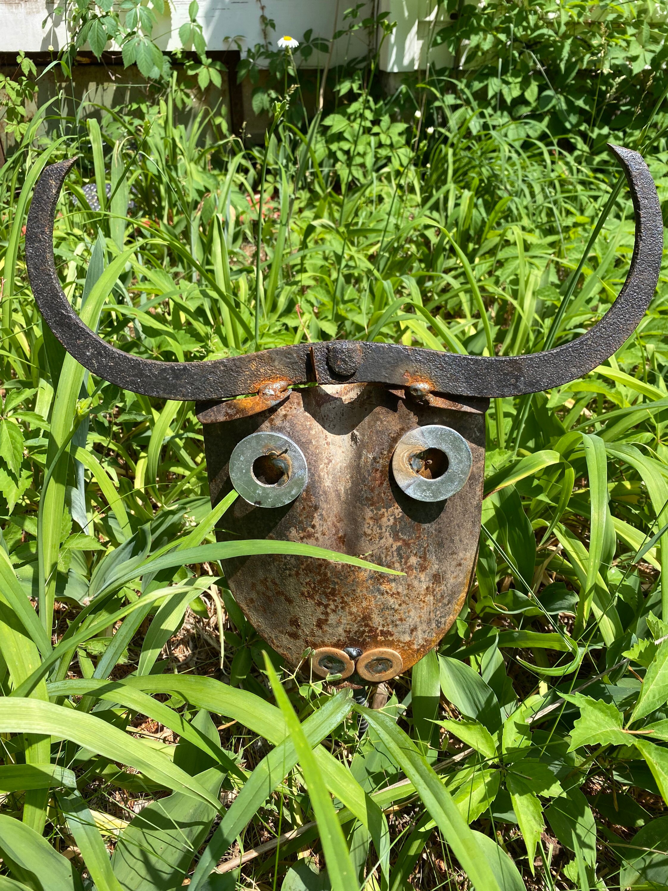 Shovel bull. Garden. Cow. Yard Art Etsy