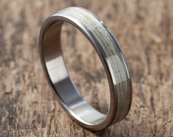 White Titanium Hemp Ring - White - Solid - Minimalist - Wedding - Waterproof - Gift Idea - Modern - Natural - Handmade Band - Extra durable