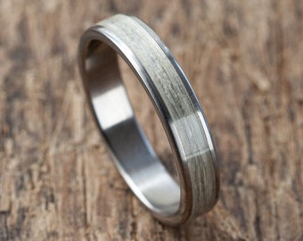 Titanium Hemp Ring - White - Solid - Minimalist - Wedding - Waterproof - Gift Idea - Modern - Natural - Handmade Band - Extra durable