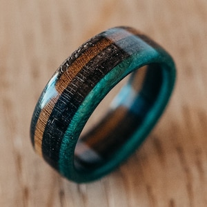 Recycled Skateboards Holzring, Ehering Wasserdicht, Ocean Lover Geschenkidee, Skateboarding, Surfing Surprise, Eco