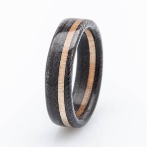 Recycled Skateboards Ring, Wooden Ring, Wedding ring Waterproof image 1