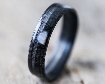 Wooden Ring - Skateboard Ring - Wedding Ring - Recycled Ring - Gift - BoardThing - Waterproof - Black - Minimal - Wedding Ring - Band