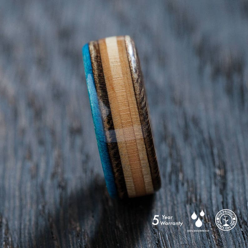 Recycled Skateboards Wooden Ring Wedding Ring Waterproof Etsy