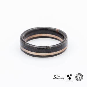 Recycled Skateboards Ring, Wooden Ring, Wedding ring Waterproof image 5