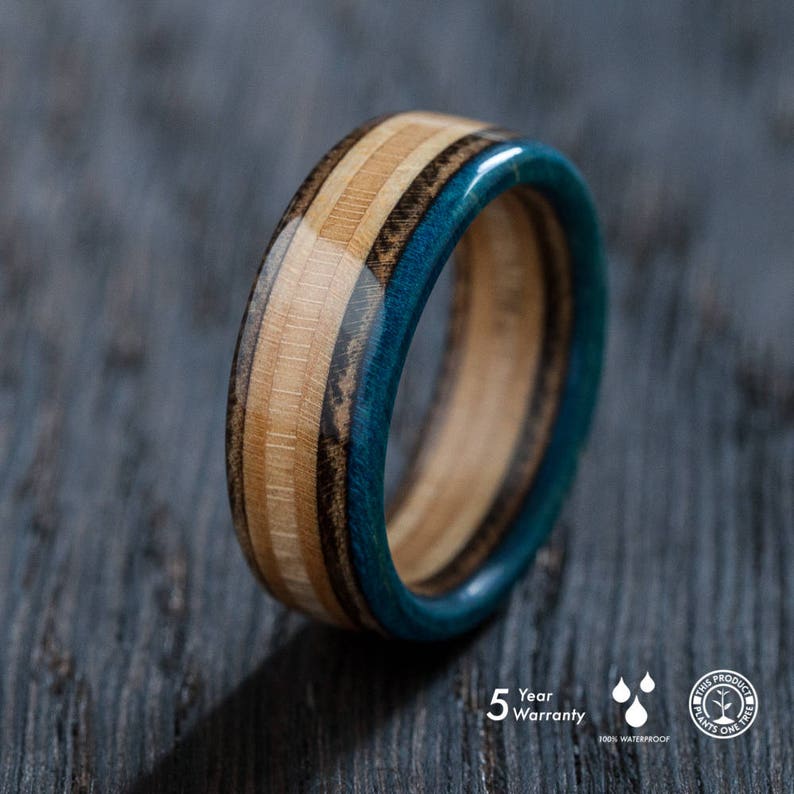 Recycled Skateboards Wooden Ring Wedding Ring Waterproof Etsy