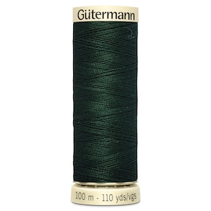 Gutermann Sew All Thread, 100 metres, Colour 472 dark green, UK seller