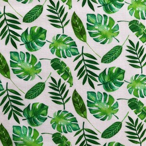Leaf fabric, Palm leaves, Floral fabric, 100% Cotton Fabric, Fabric by half metre, Fabric by metre