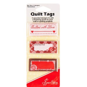 Sew Easy Quilt Tags, Sew on Quilt Tags, Quilting, UK Seller
