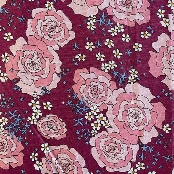 Floral Fabric, Everything's Rosey, Midnight Meadows from The Crafty Lass, 100% Cotton Fabric, Fabric by half metre, Fabric by metre