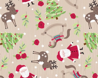 Nikolausstoff, Rentierstoff, Weihnachtsstoff, 100% Baumwolle von The Craft Cotton Company, Meterware
