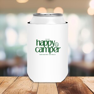 Camp Bach Can Cooler, Personalized Koozie, Camping Bachelorette, Lake Bachelorette, Wedding Coozies, Cabin Crew Bach, Custom Can Coolers image 8