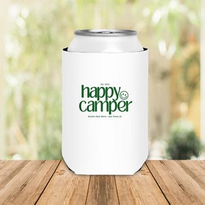 Camp Bach Can Cooler, Personalized Koozie, Camping Bachelorette, Lake Bachelorette, Wedding Coozies, Cabin Crew Bach, Custom Can Coolers image 9