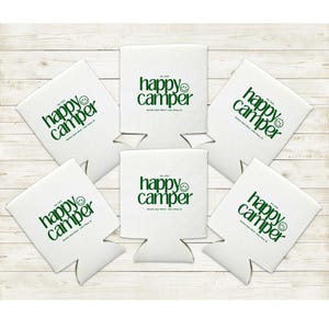 Camp Bach Can Cooler, Personalized Koozie, Camping Bachelorette, Lake Bachelorette, Wedding Coozies, Cabin Crew Bach, Custom Can Coolers image 6
