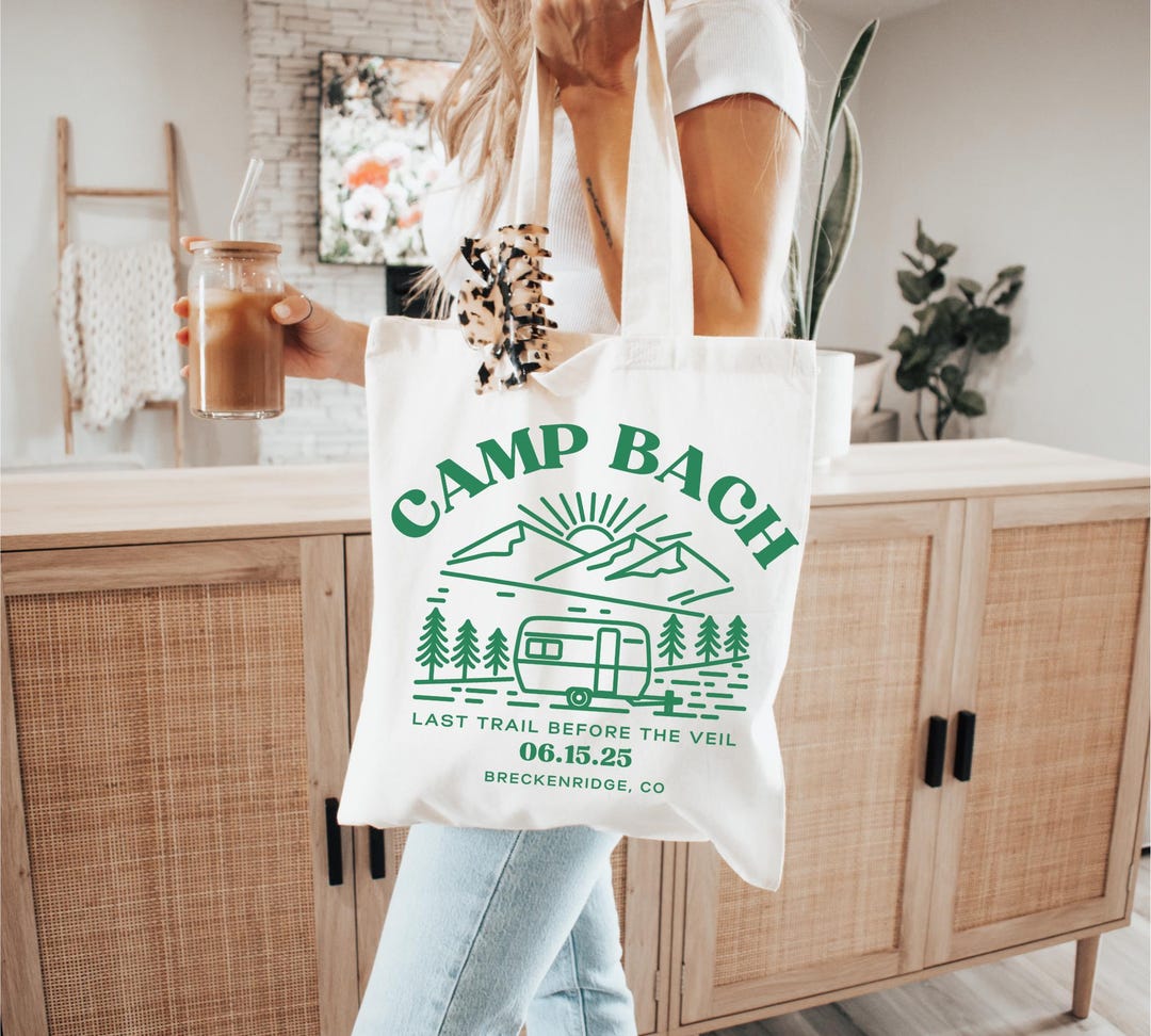 Camping Bach Tote, Camp Bachelorette Favor, Custom Tote Bag ...