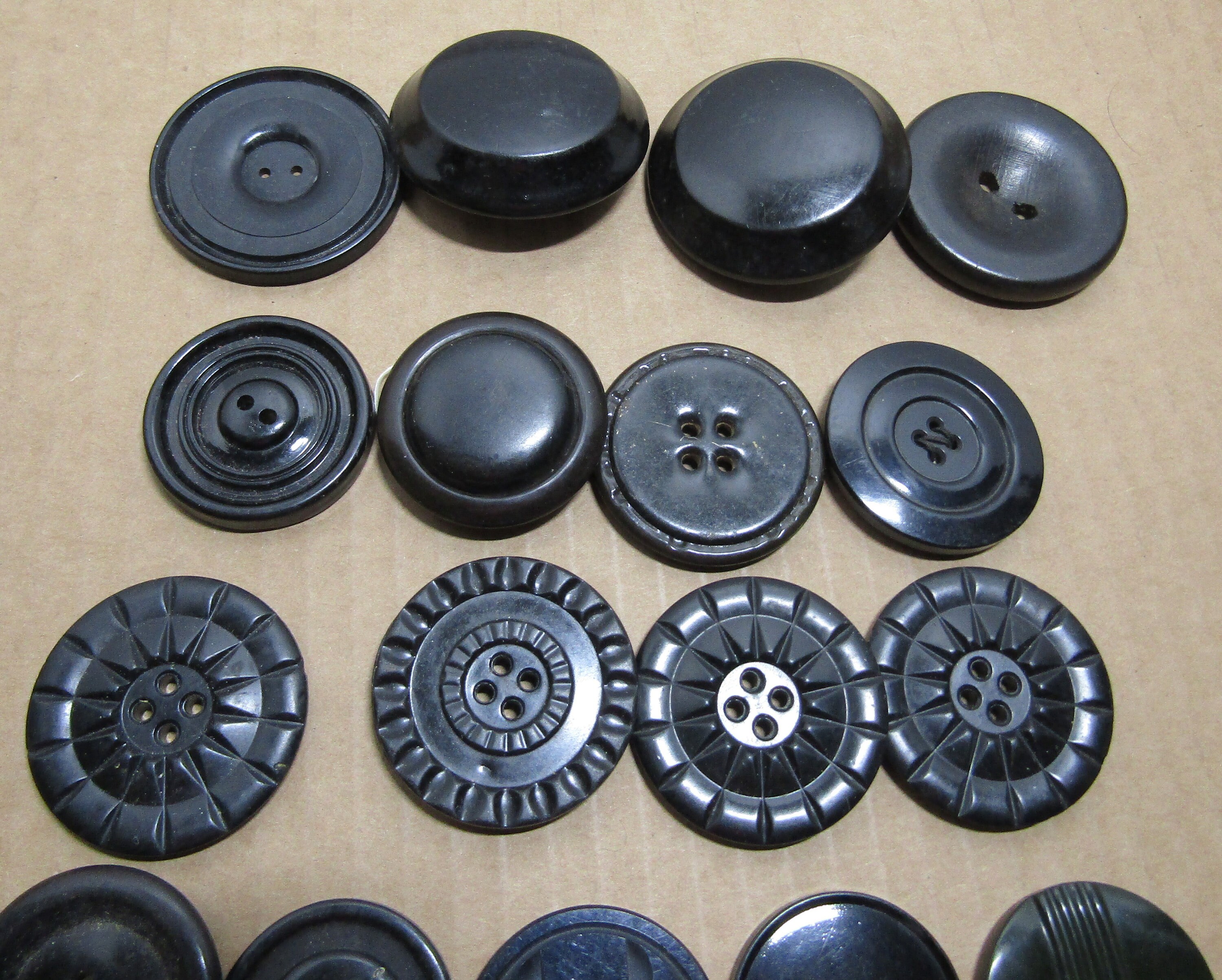 27 Button Lot of 27 Vintage Black Buttons Assorted Sizes and Materials - Etsy