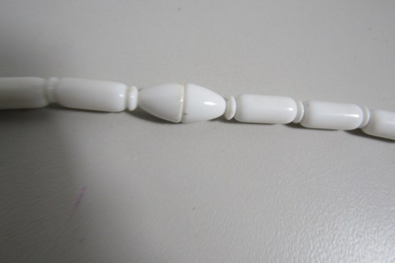 vintage genuine lucite white beaded long necklace… - image 2