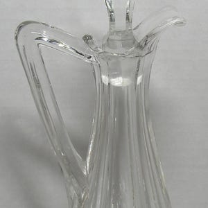 Vintage hand blown glass cruet with stopper 8-1/2&quot; Art Deco MCM