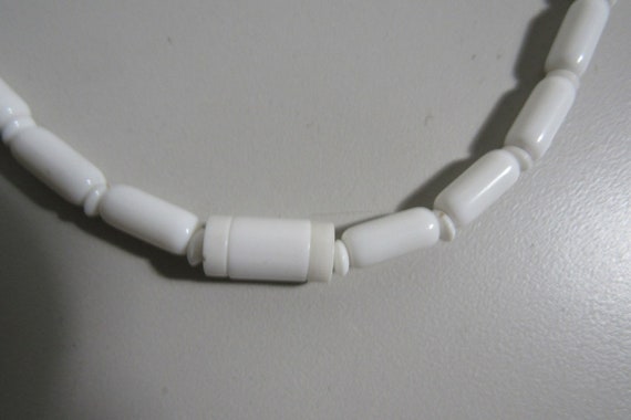 vintage genuine lucite white beaded long necklace… - image 3