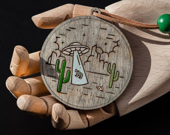 Adorno OVNI - Abducción alienígena - Adorno de abducción alienígena - La verdad está ahí fuera - Regalo alienígena - Regalo OVNI - Adorno navideño OVNI - Área 51