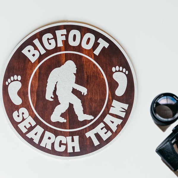 Bigfoot Sign - Bigfoot Search Team - Sasquatch - Bigfoot - Bigfoot Gift - Cabin Decor - Cryptozoology - Bigfoot Wood Sign - Bigfoot Decor